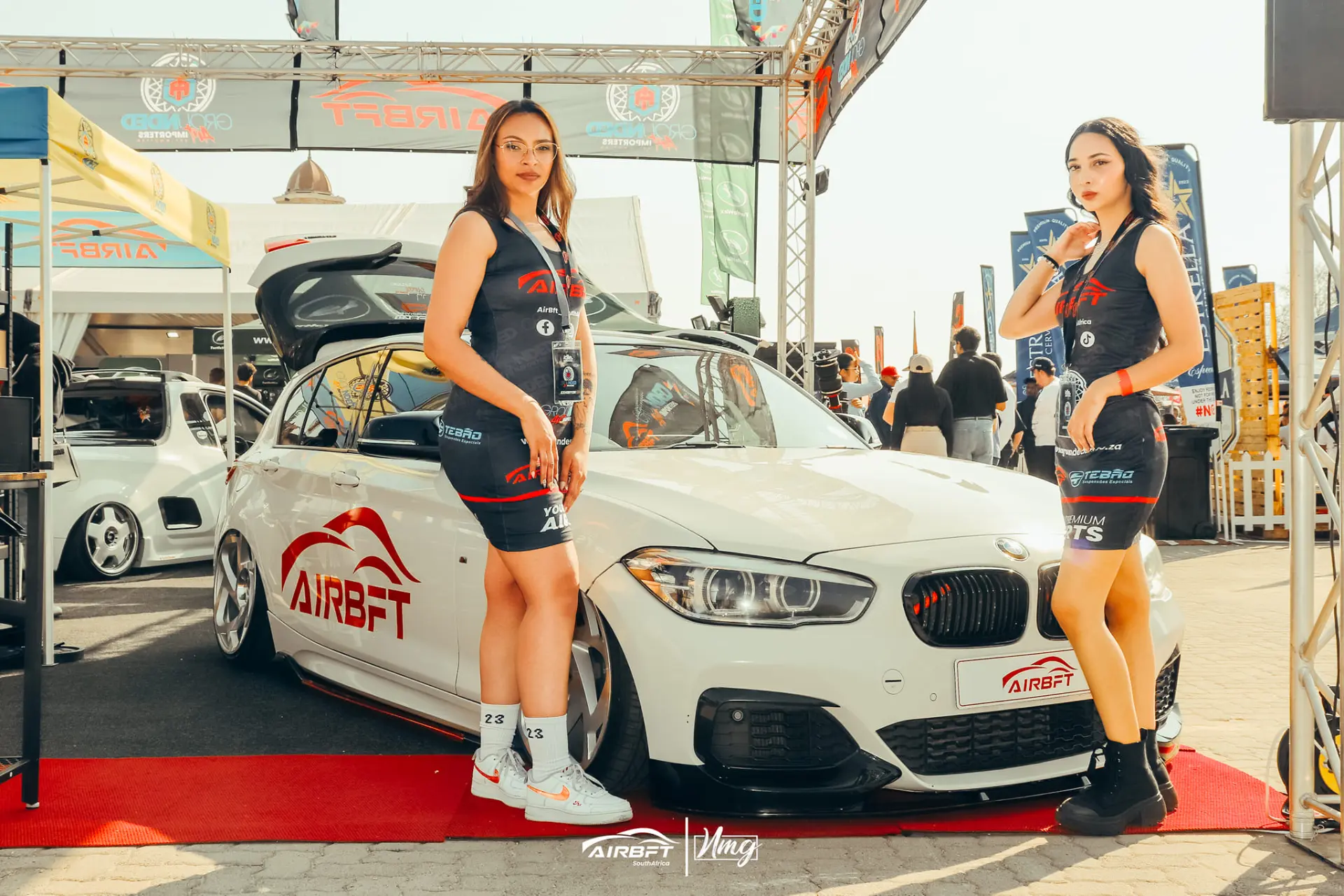 AIRBFT South Africa display with a lowered BMW